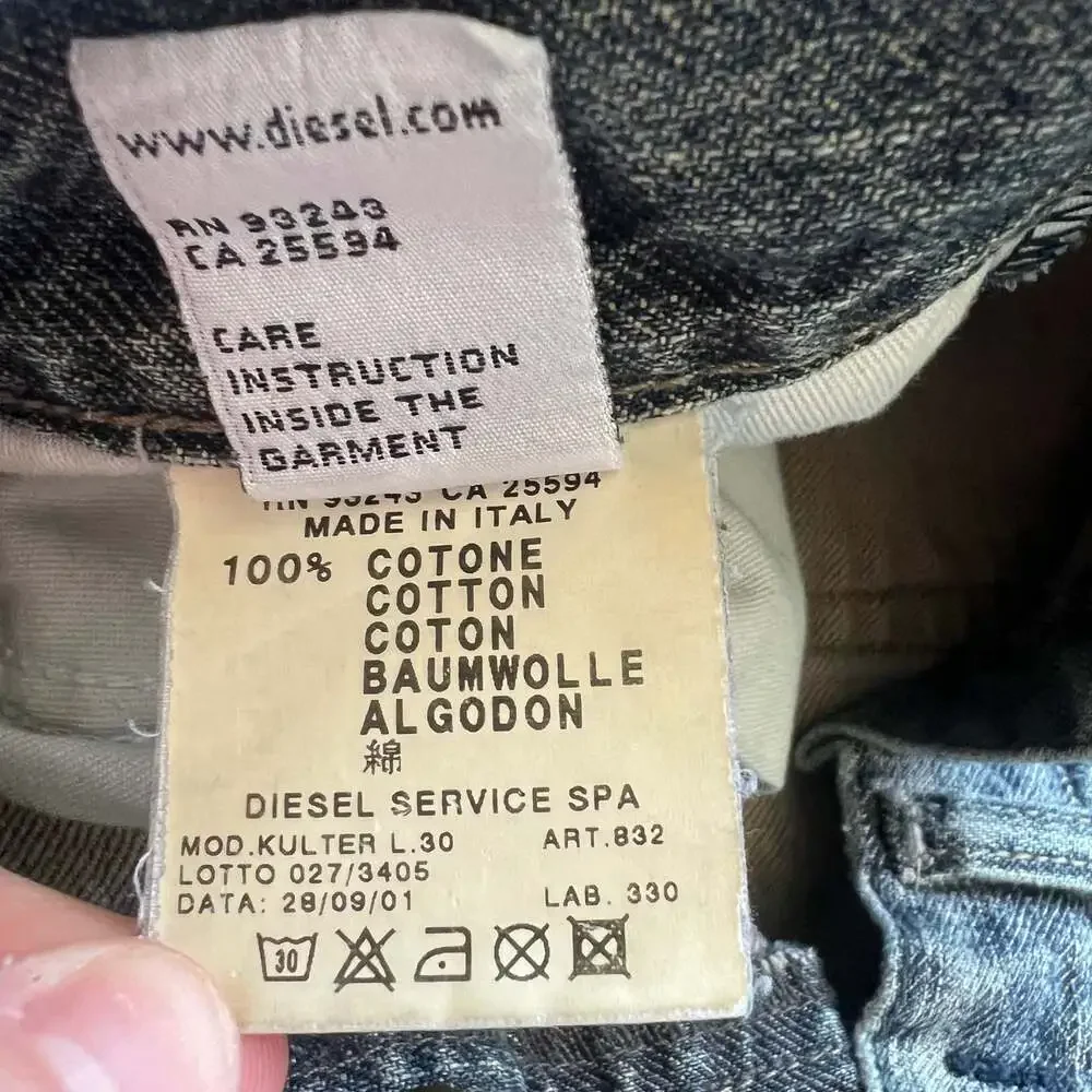 Vintage Y2k Diesel KULTER Straight Leg Denim Jeans 36 Made in Italy